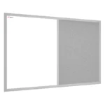 Lavagna in sughero grigio e bianca magnetica COMBI 90x60cm cornice grigia in legno laccato