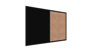 Bacheca COMBI sughero/nero magnetica 90x60 cornice in legno laccato nero