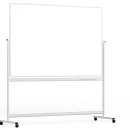 Lavagna magnetica cancellabile a secco mobile a due lati e supporto orientabile su rotelle 180x120 cm