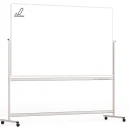 Lavagna magnetica SMALTATA cancellabile a secco mobile a due lati su supporto orientabile con rotelle 200x120 cm