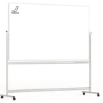 Lavagna magnetica SMALTATA cancellabile a secco mobile a due lati su supporto orientabile con rotelle 200x120 cm