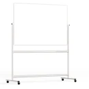 Lavagna magnetica cancellabile a secco mobile a due lati e supporto orientabile su rotelle 150x100 cm