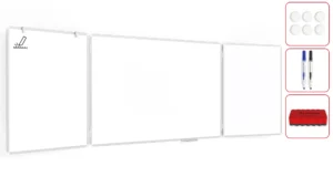 Lavagna magnetica SMALTATA cancellabile a secco bianca "trittico" 100x150 // 300 cm