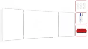 Lavagna magnetica cancellabile a secco bianca "trittico" 120x180//360 cm