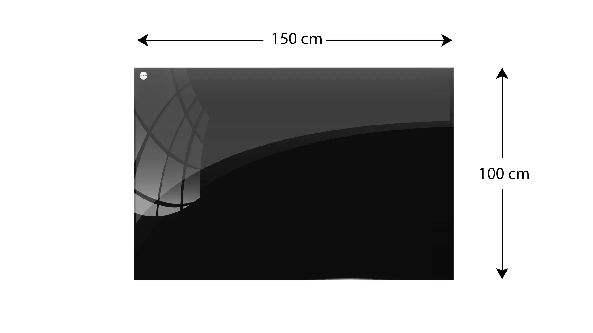 Lavagna in vetro nera magnetica 150x100 cm CLASSIC - immagine 5