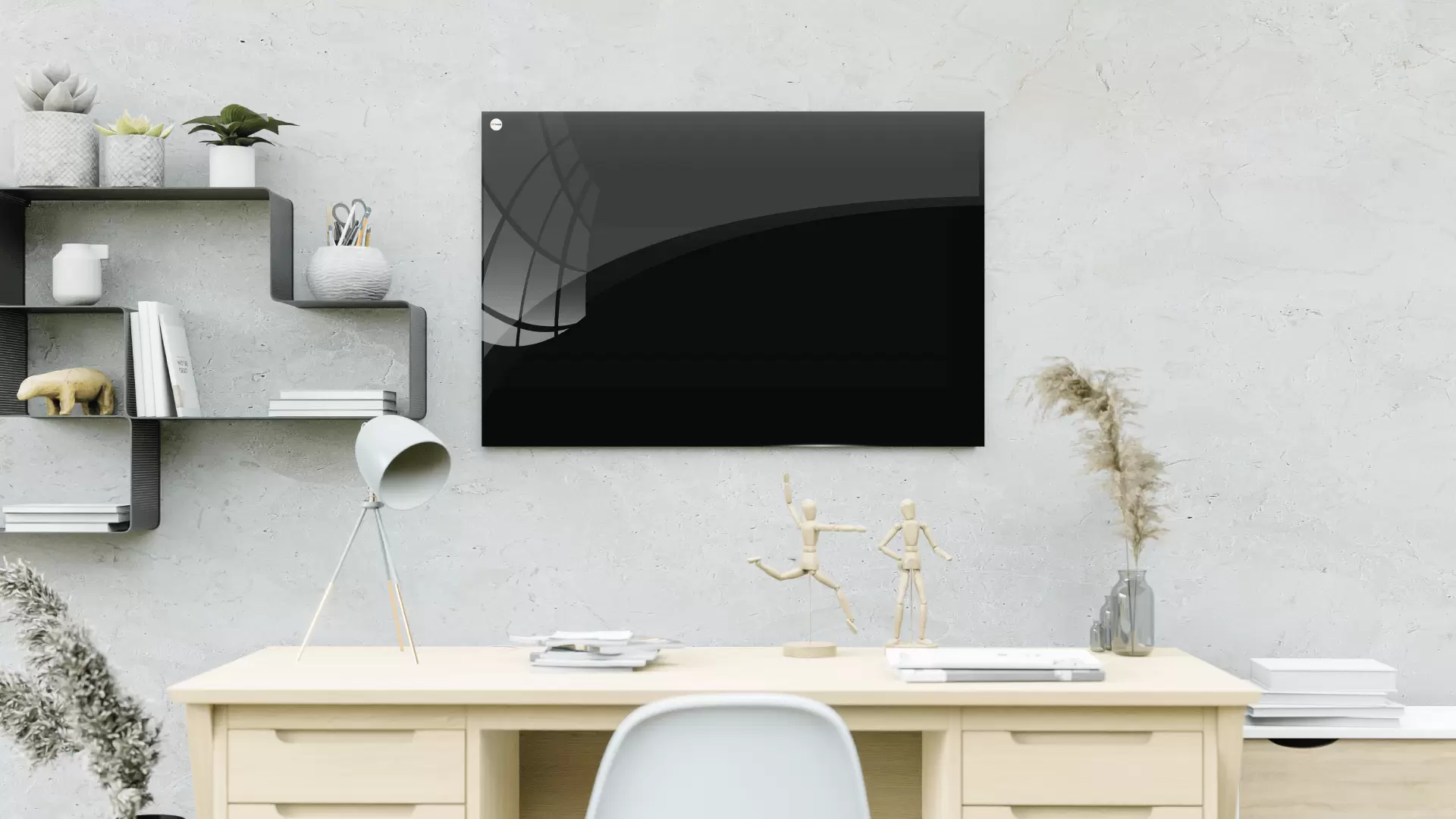 Lavagna in vetro nera magnetica 150x100 cm CLASSIC - immagine 4