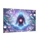 LAVAGNA IN VETRO MAGNETICA CON STAMPA MOTIVO YOGA ZEN E LOTO 60X40