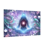 LAVAGNA IN VETRO MAGNETICA CON STAMPA MOTIVO YOGA ZEN E LOTO 60X40