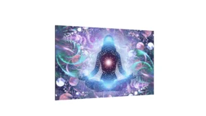 LAVAGNA IN VETRO MAGNETICA CON STAMPA MOTIVO YOGA ZEN E LOTO 60X40