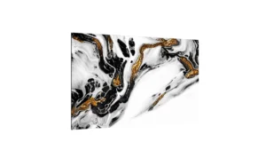 LAVAGNA IN VETRO MAGNETICA CON STAMPA MOTIVO MARMO BIANCO E ORO 90X60