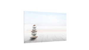 LAVAGNA IN VETRO MAGNETICA CON STAMPA MOTIVO LEGNO PIETRE ZEN 60X40