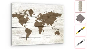 Quadro in vetro MAPPA CHIARA 60x40 cm + set di accessori GRATIS