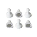Set di 6 calamite al neodimio forma PEDINA bianca 19x25 mm