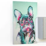 Lavagna magnetica CANVASboards 90x60cm - Bulldog Francese Arcobaleno