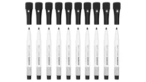 Set di pennarelli sottili per lavagne bianche ALLboards - 10 pezzi colore nero